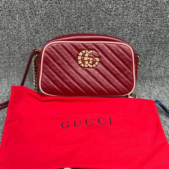 Gucci Handbags - 100% Authentic Gucci GG Marmont Small Leather Shoulder Bag